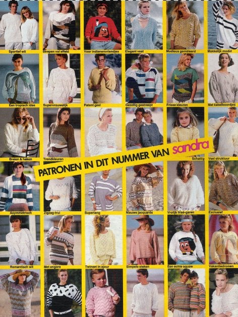 breien  5 Sandra s: vol mooie breipatronen 1988 1993 2009/10, Verzenden, Zo goed als nieuw, Breien of Haken, Patroon of Boek