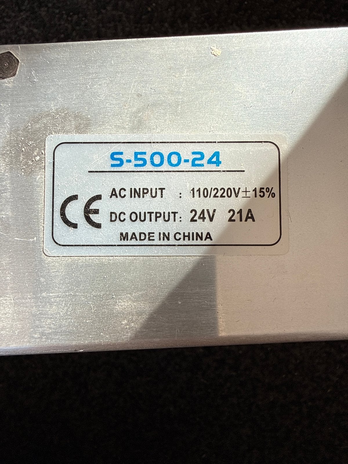 S-500-24 Voeding 24V 21A AC/DC Schakelende Voeding, Ophalen of Verzenden, Gebruikt