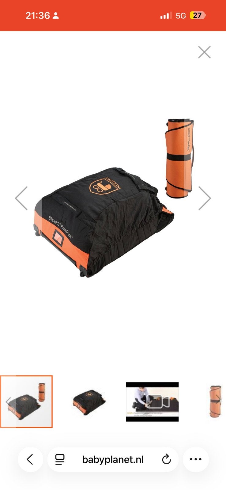 stokke prampack transporttas voor kinderwagens te huur, Ophalen of Verzenden, Zo goed als nieuw, Overige merken