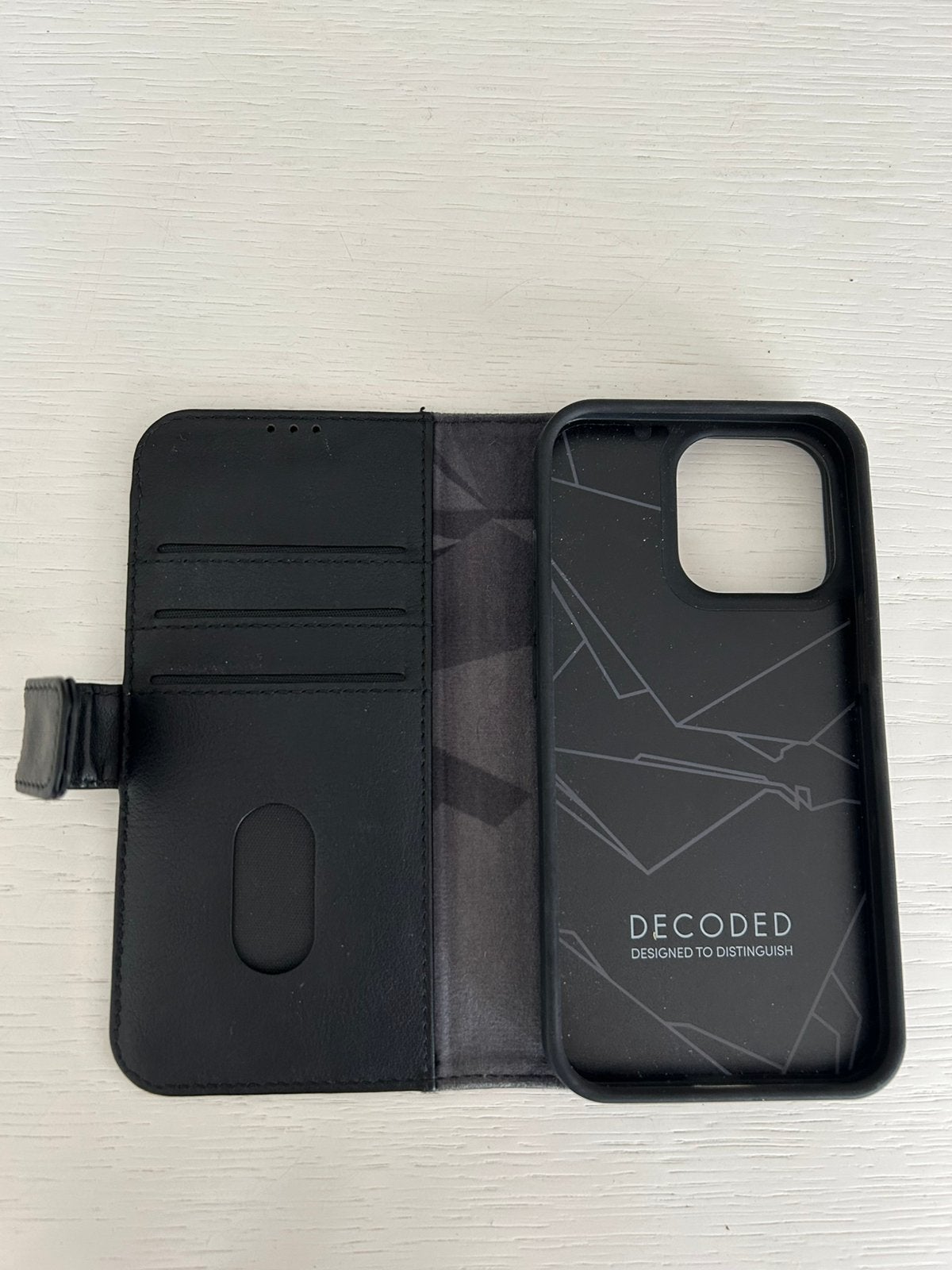 zwart leren hoesje magnetische wallet iPhone 13 pro, IPhone 13 Pro, Hoesje of Tasje, Ophalen of Verzenden, Pasjeshouder