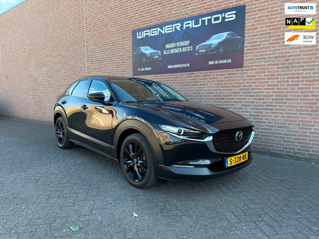 Mazda CX-30 2.0 e-SkyActiv-X M Hybrid Homura Keyless Head-UP, Auto's, Mazda, 1998 cc, Stof, Gebruikt, Zwart