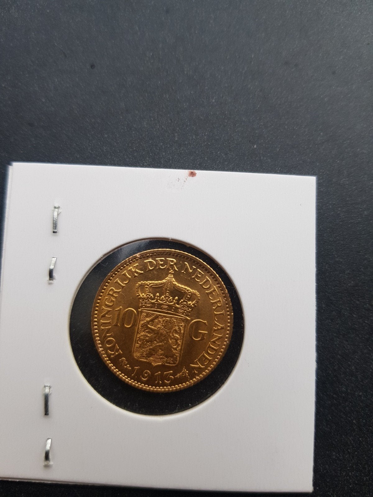 Goude tientje Wilhelmina 1913, Ophalen, Koningin Wilhelmina, 10 gulden, Goud