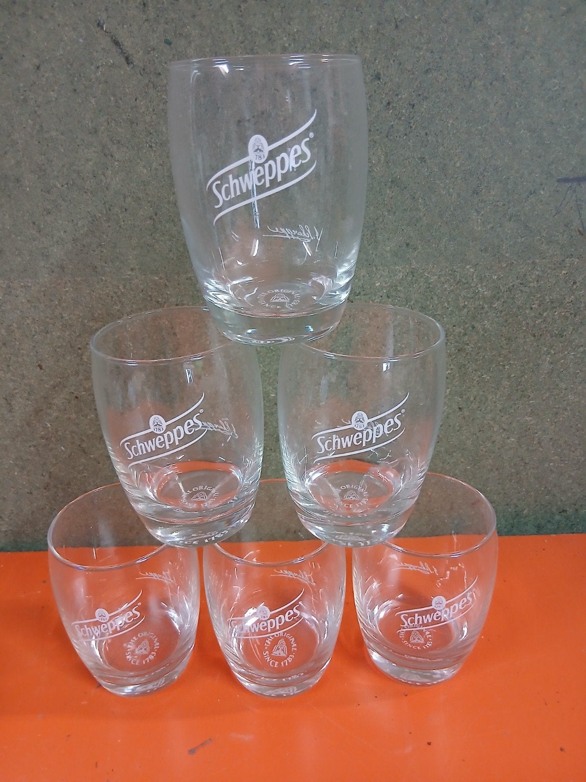 Schweppes glazen set - 6 stuks, Glas of Glazen, Nieuw, Ophalen of Verzenden, Glas