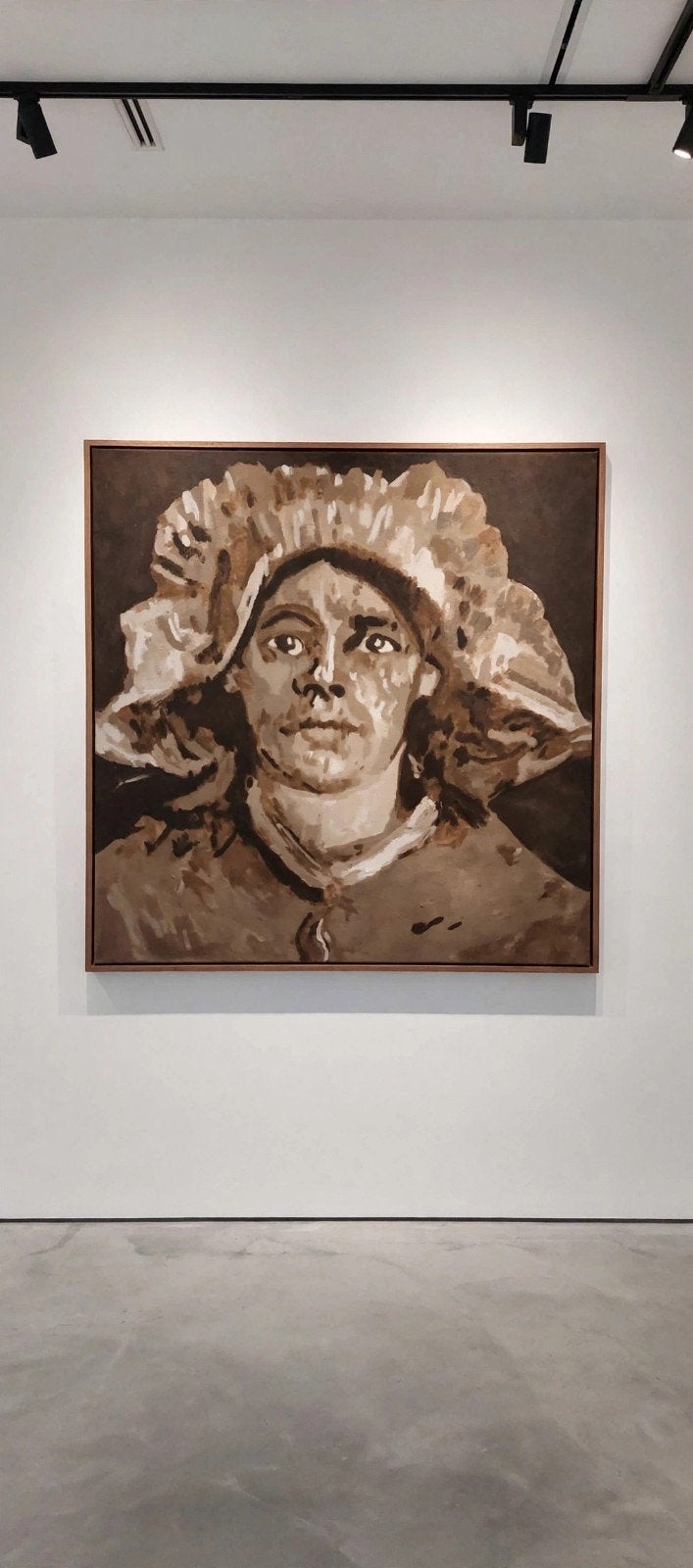 Gordina de Groot vd Aardappeleters - 100x100cm, Ophalen, Doek, Portret of Personen, Olieverf