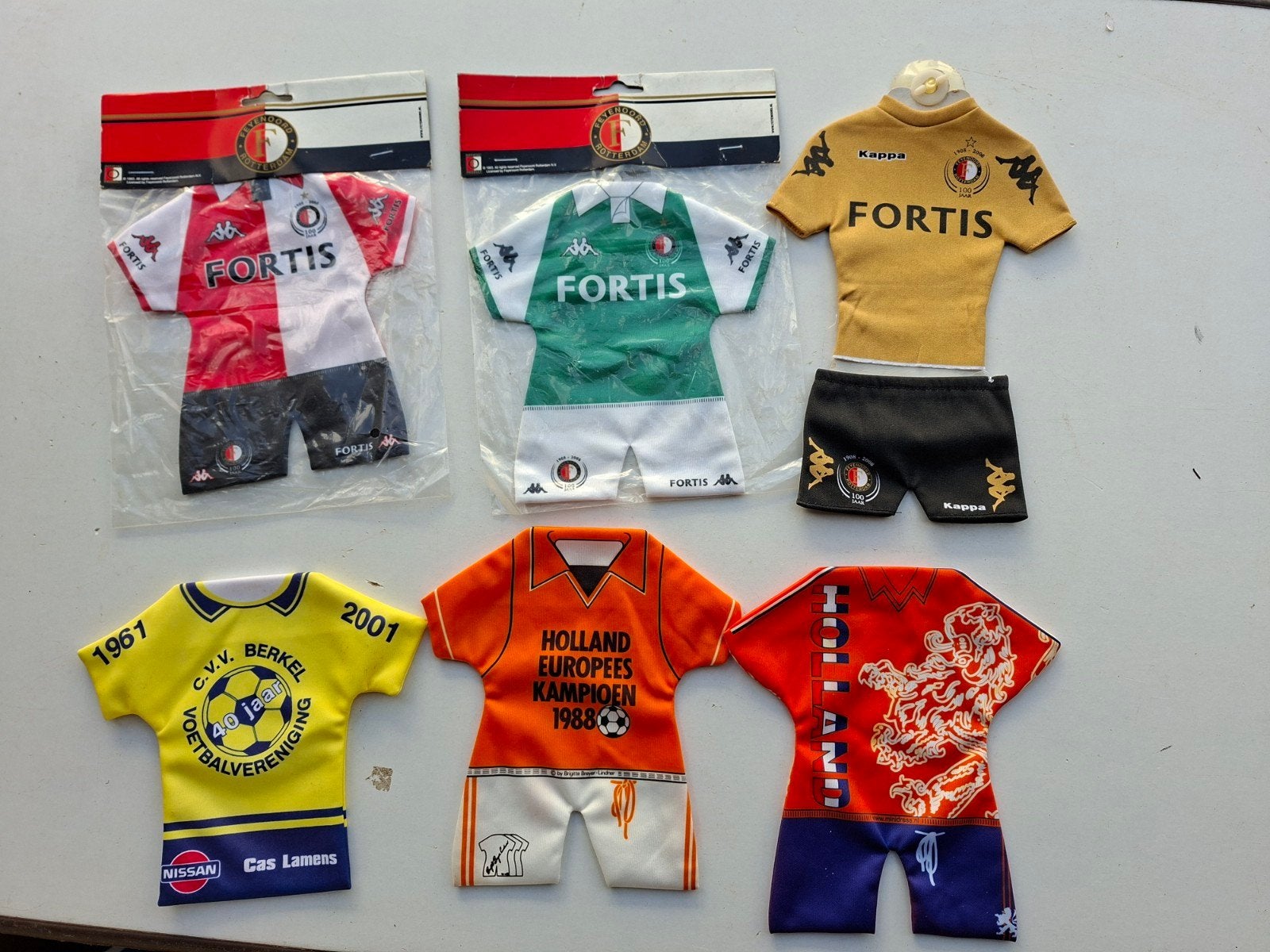 6x mini dress, miniatuur sport tenue feyenoord,  Holland, Ophalen of Verzenden, Feyenoord