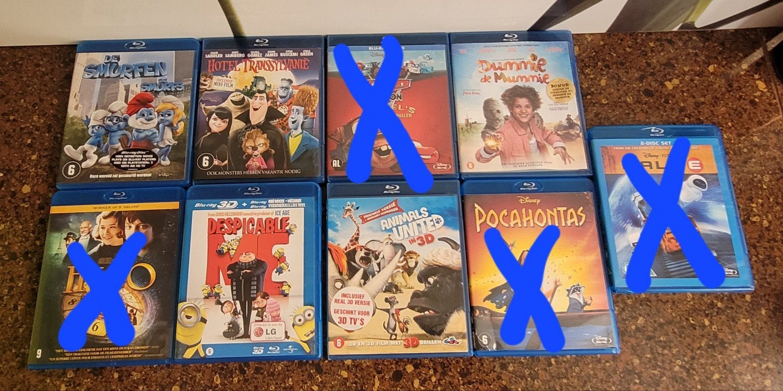 Kinder Blue Ray smurfen, cars, hotel transsylvanie, Dummie, Cd's en Dvd's, Ophalen of Verzenden, Gebruikt, Tekenfilms en Animatie