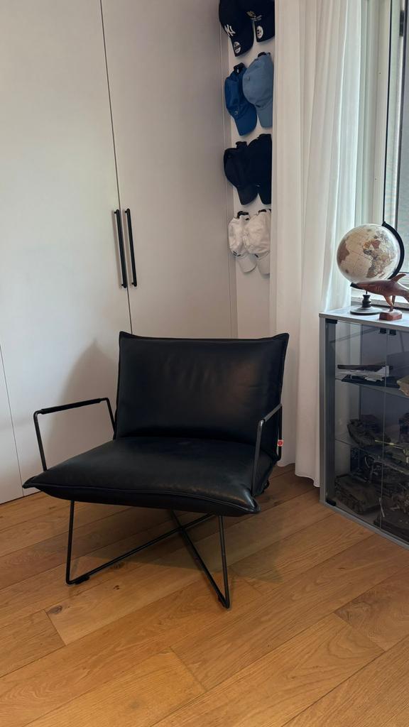 Jess Design Earl fauteuil – Old Glory frame | Luxe leer |, Ophalen, Zwart, Leer, Eén