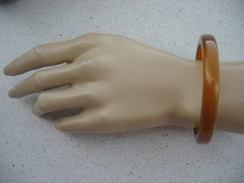 Armband Hippie Boho-Chic Retro Lichtbruin Glinstering Vintag, Ophalen of Verzenden, Overige materialen, Armband