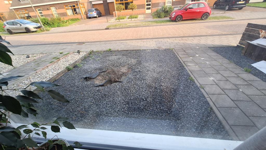 Gratis grind basalt grijs, Tuin en Terras, Ophalen, Gebruikt, Grijs
