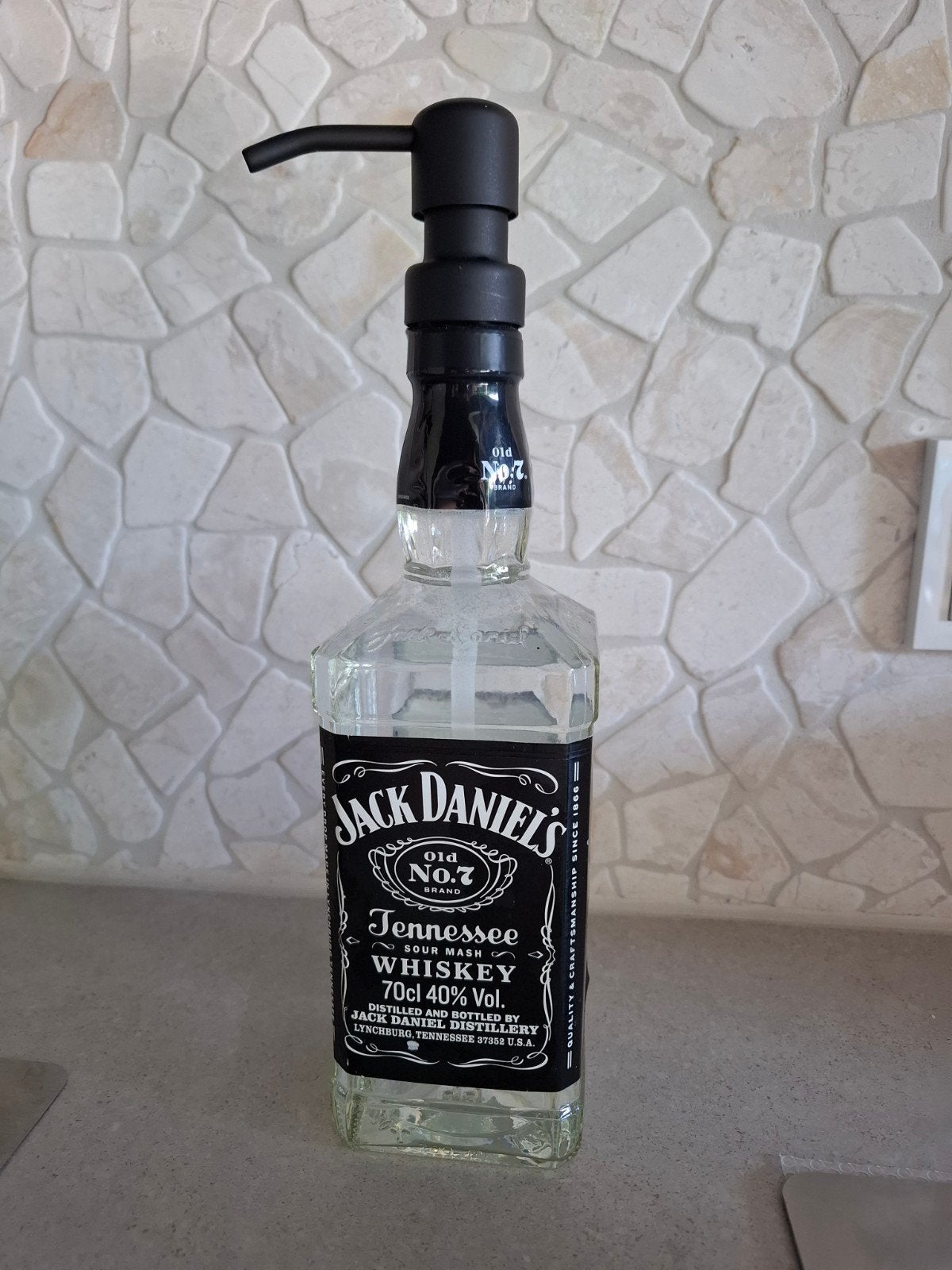 Jack Daniel's Zeepdispenser - Uniek en Stijlvol, Ophalen, Zwart, Zo goed als nieuw, Glas
