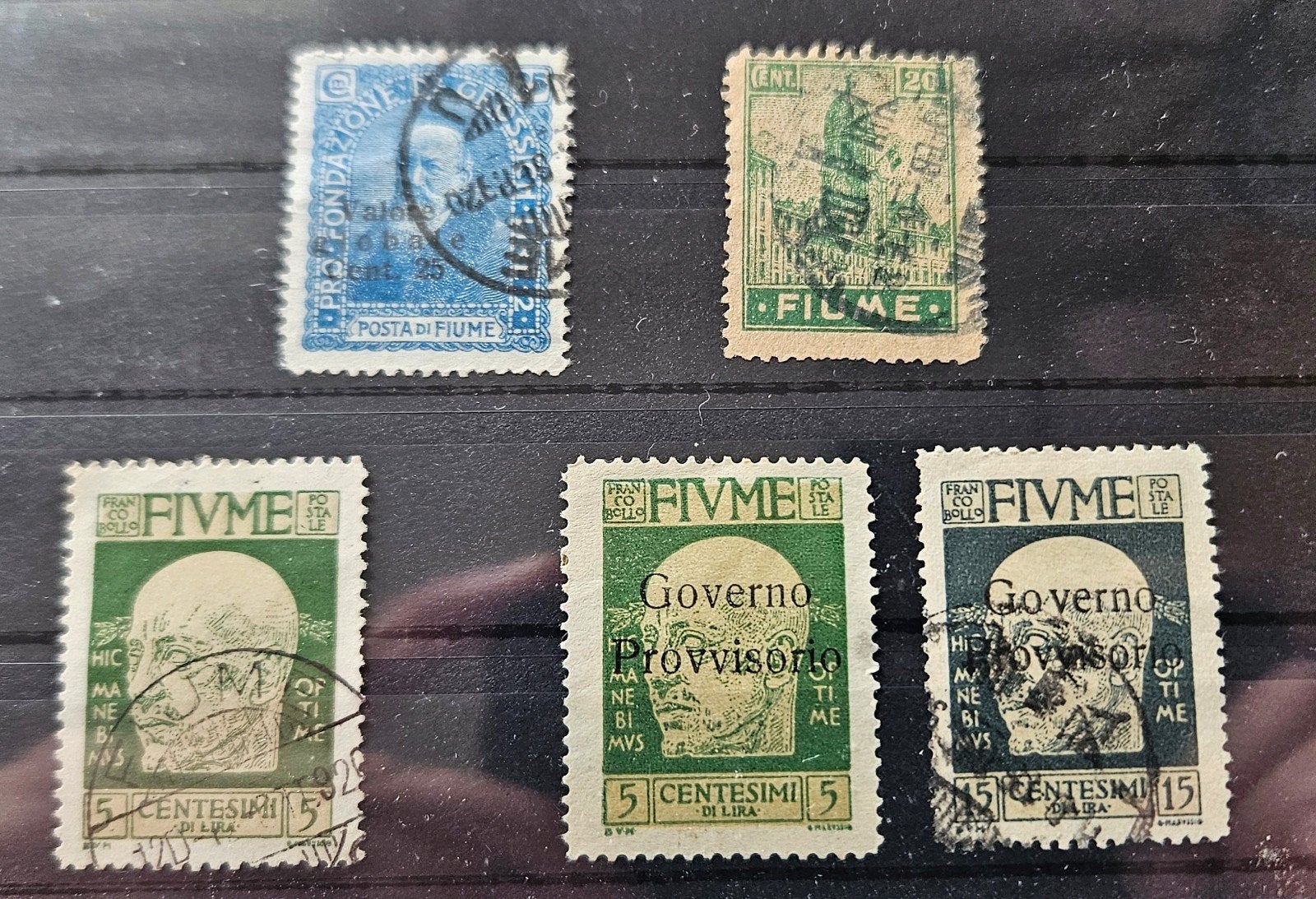 Fiume Italië, Verzenden, Gestempeld