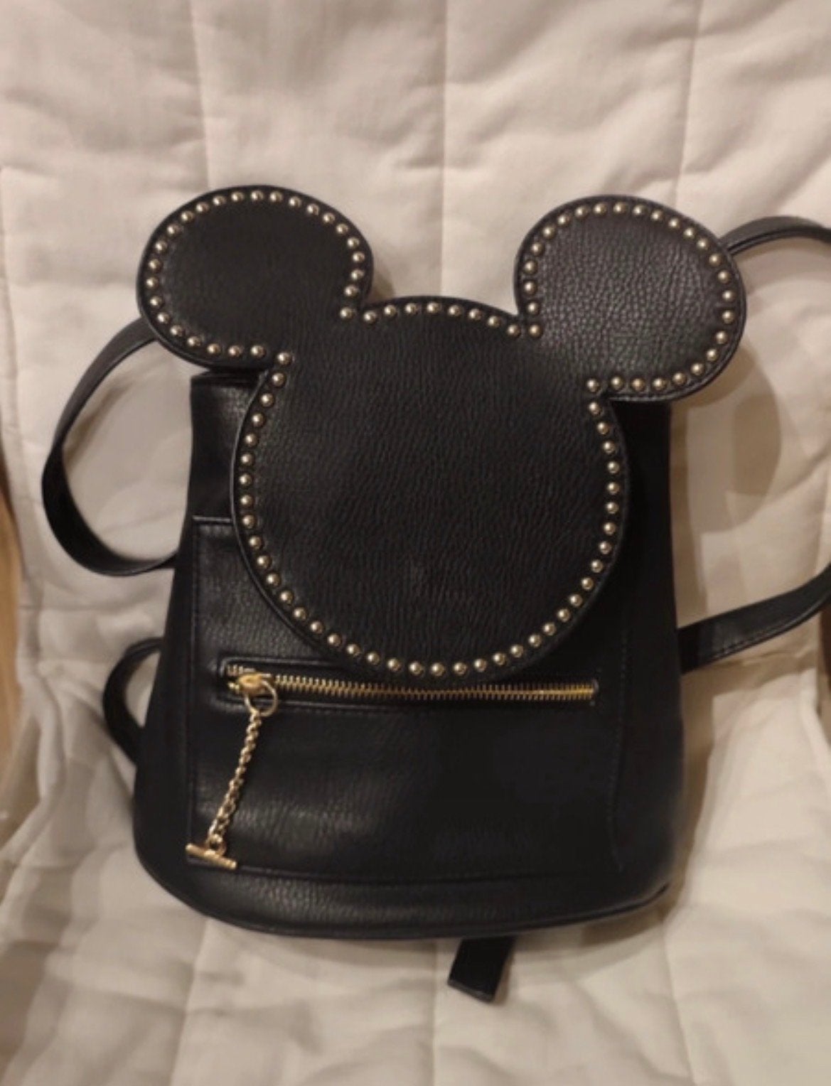 Zwarte Mickey Mouse rugzak met studs, Sieraden, Tassen en Uiterlijk, Gebruikt, Minder dan 30 cm, Disney of Dora, Ophalen of Verzenden
