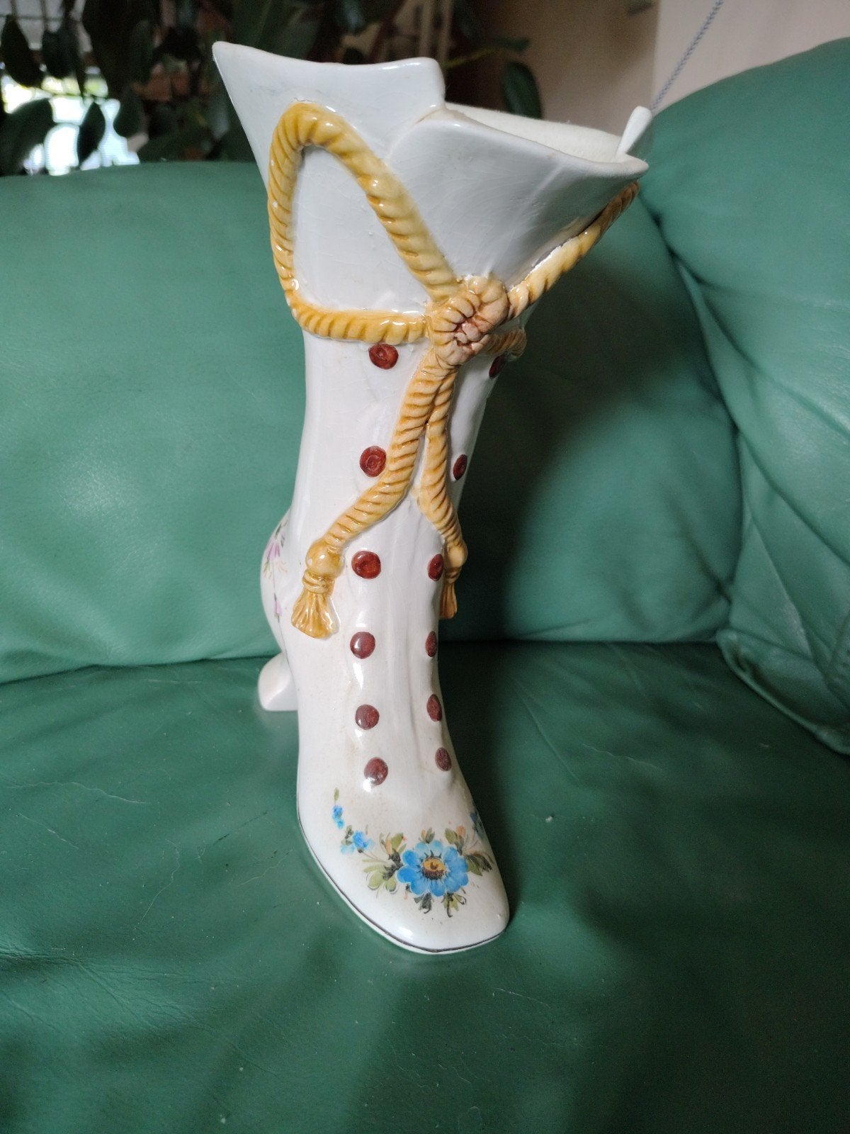 Decoratieve Keramische Laars Vaas - Bassano Stijl, 25cm Hoog, Ophalen of Verzenden