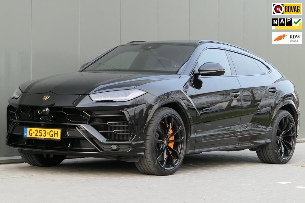 Lamborghini Urus 4.0 V8 NAP Dealer onderhouden Panorama B&O, Auto's, Lamborghini, Automaat, Urus, Gebruikt, Zwart