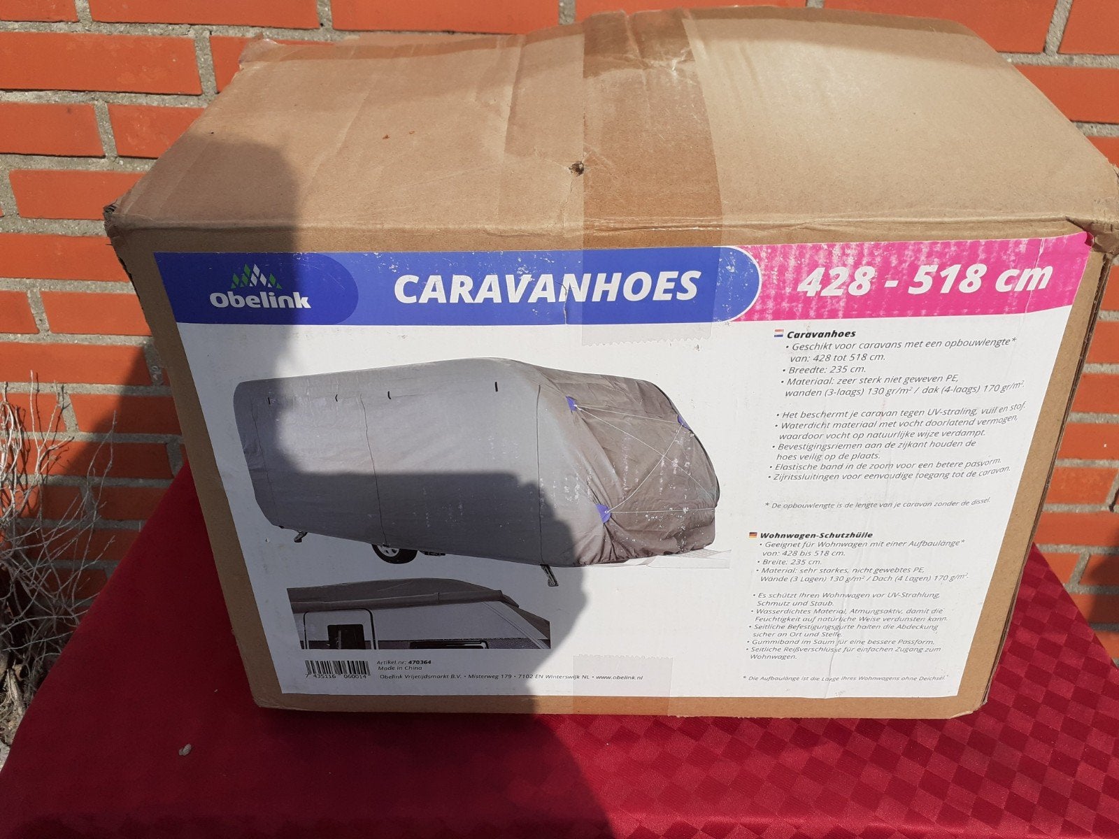 Obelink Caravanhoes 428 - 518 cm, Caravans en Kamperen, Ophalen of Verzenden