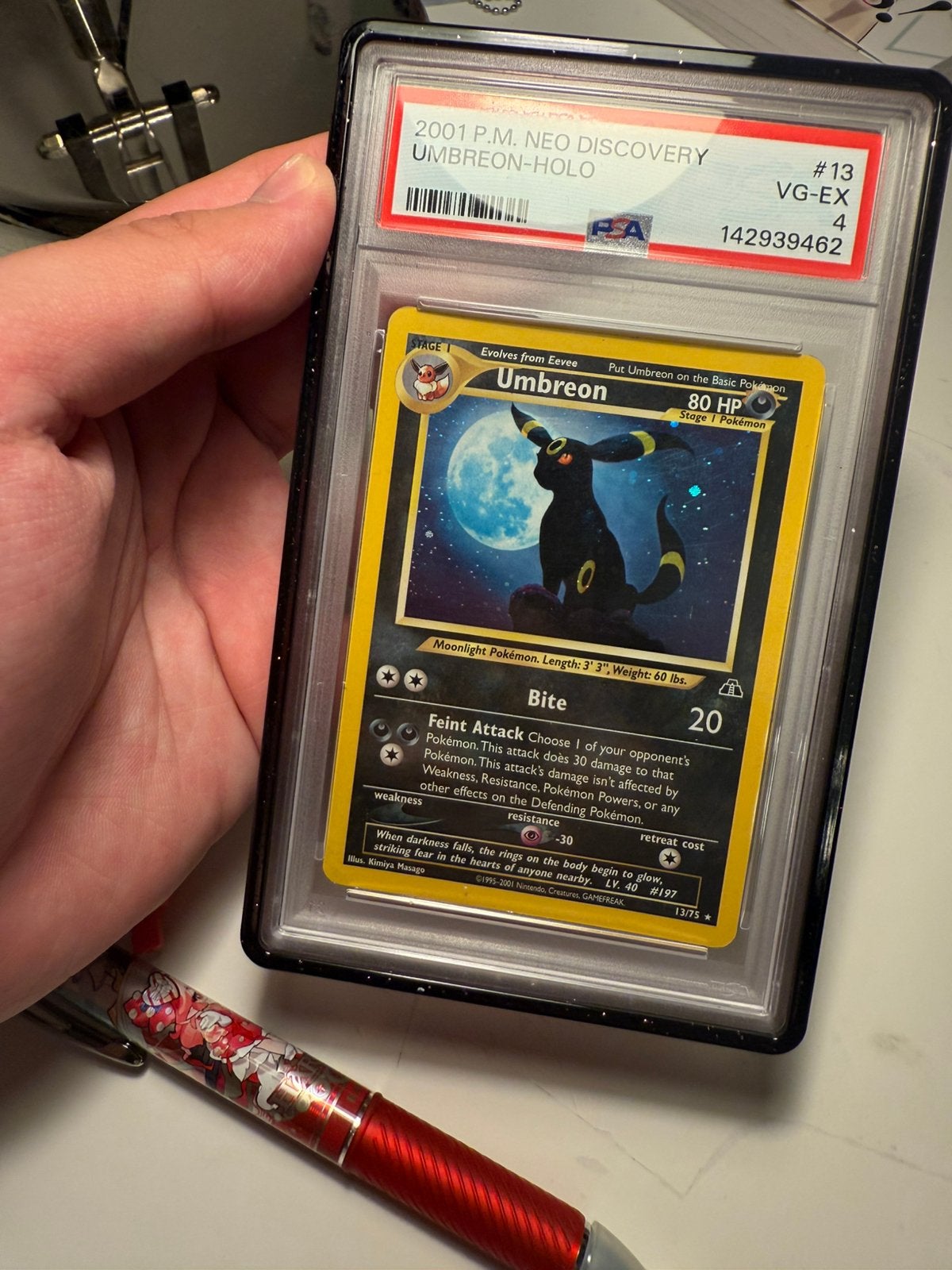 Umbreon holo neo Discovery psa 4, Ophalen of Verzenden, Zo goed als nieuw