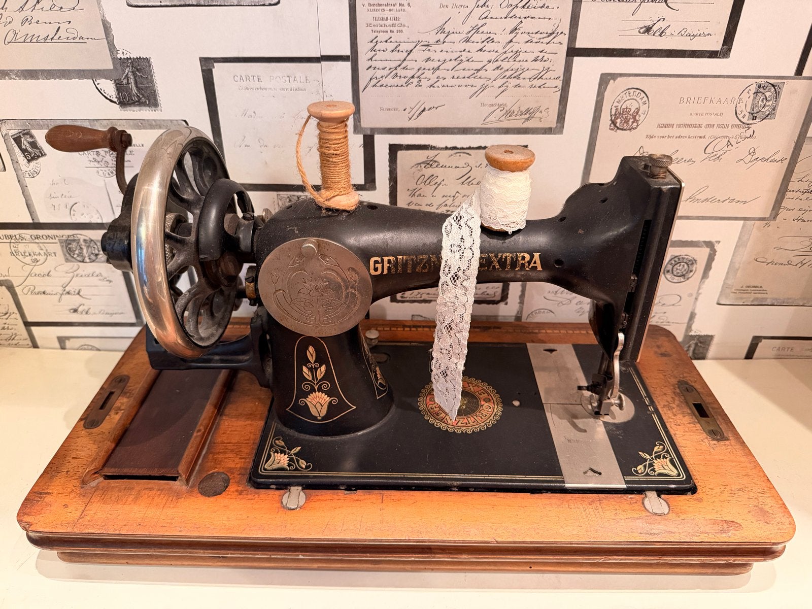 Antieke Gritzner Naaimachine, Antiek en Kunst, Ophalen