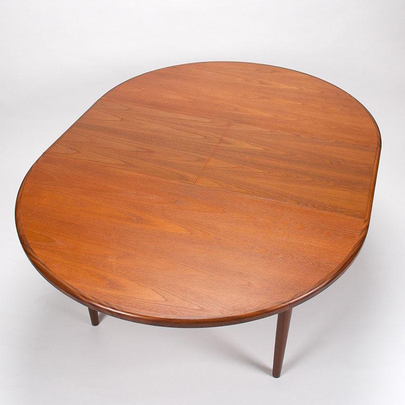 Mid-Century teakhouten eettafel Gplan rond/ uitschuifbaar, Huis en Inrichting, Ophalen, 100 tot 150 cm, Mid-Century Deens Modern vintage