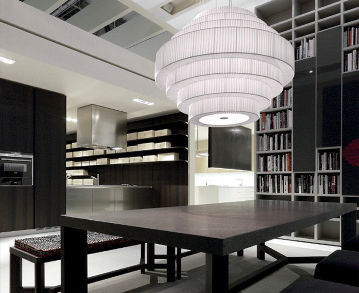 Bover MOS 2 Design Hanglamp - Wit Textiel, Ophalen, Zo goed als nieuw, Textiel, E27 (groot)