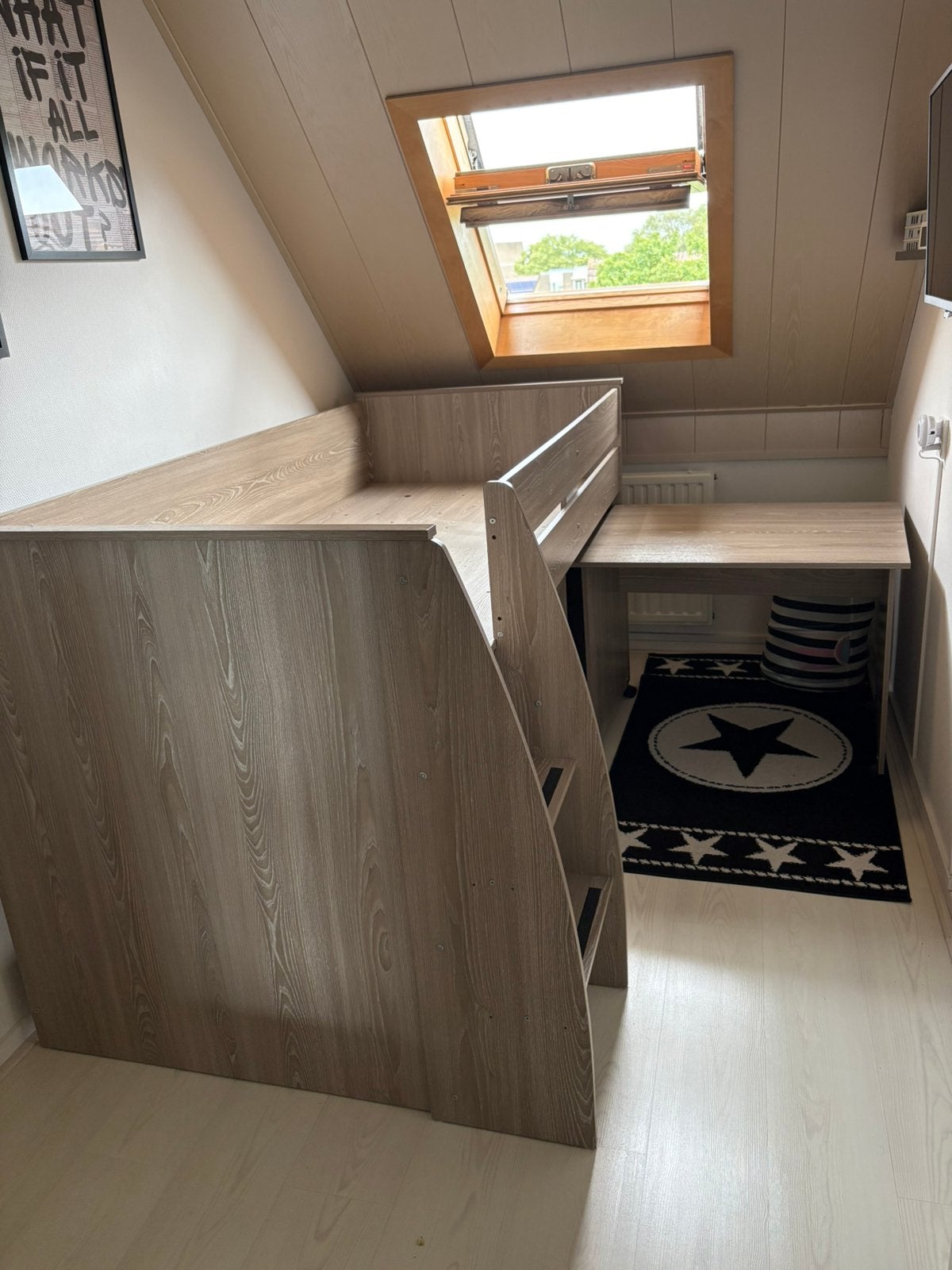 Eenpersoons hoogslaper, Huis en Inrichting, Barren, Gebruikt, Ophalen