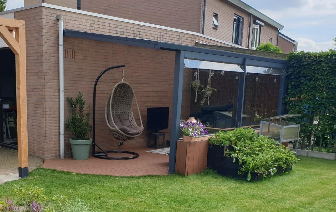 Overkapping 2,5 x 5m, Tuin en Terras, Overkappingen, Zo goed als nieuw, Veranda, Ophalen