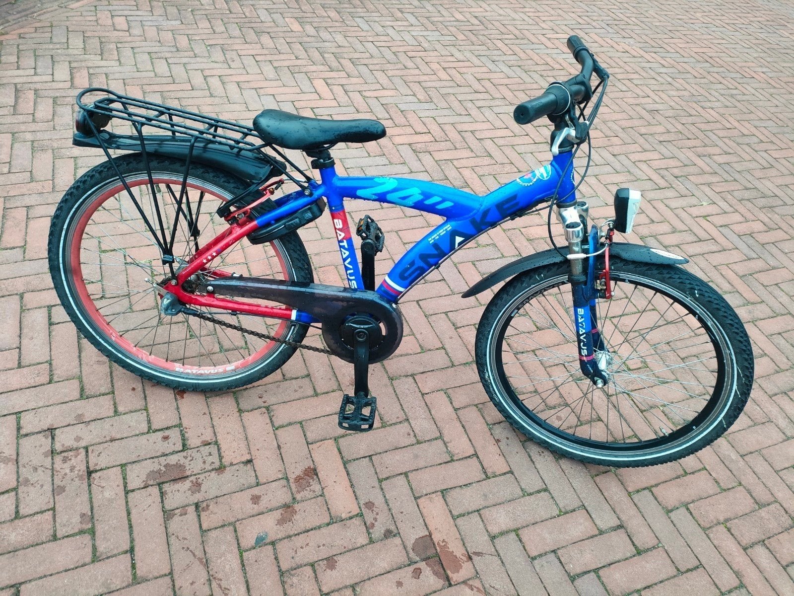 Batavus snake fiets 24 inch met 3 speed, Ophalen, Terugtraprem, 24 inch, Handrem