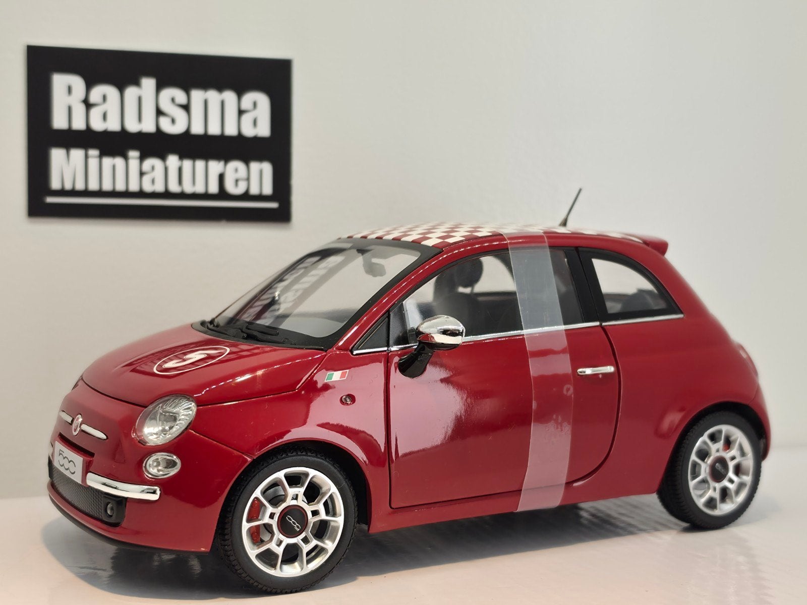 #SALE Fiat 500 Sport - Rood - 1:18 Norev, Hobby en Vrije tijd, Auto, Norev, Ophalen of Verzenden, Zo goed als nieuw