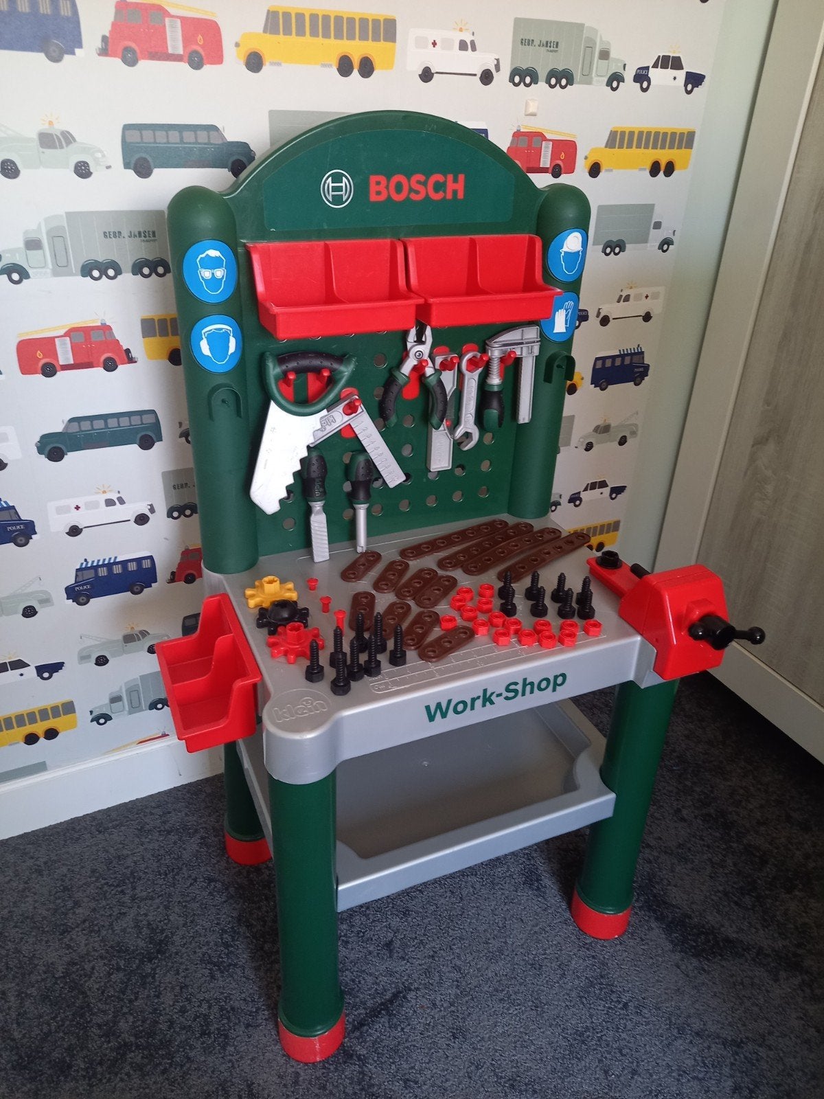 Bosch Werkbank Speelgoed met Gereedschap en Bouwset, Kinderen en Baby's, Ophalen, Gebruikt, Bouwen