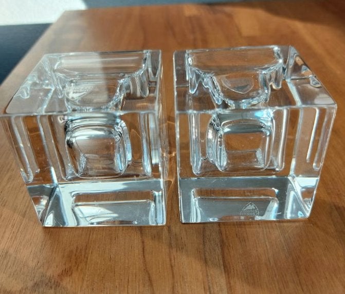 Orrefors Kristallen Kaarshouders - Set van 2, Antiek en Kunst, Ophalen of Verzenden