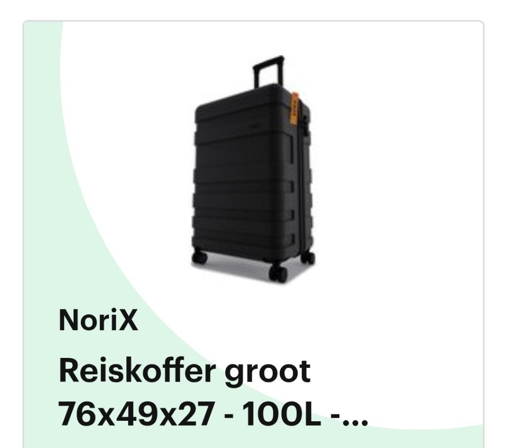 Norix Koffer Onyx Black 100 liter mist 1 wiel, Sieraden, Tassen en Uiterlijk, Ophalen, Gebruikt, Hard kunststof, 45 tot 55 cm