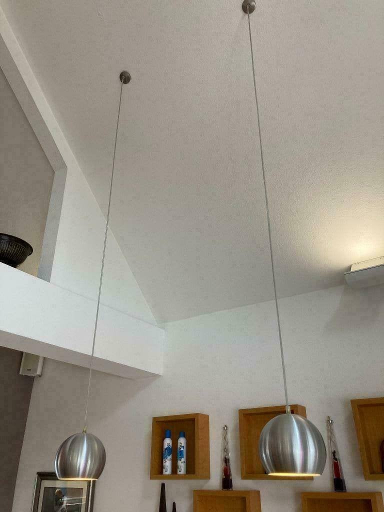 Bol lampen RVS - 2 stuks, Ophalen of Verzenden, Zo goed als nieuw