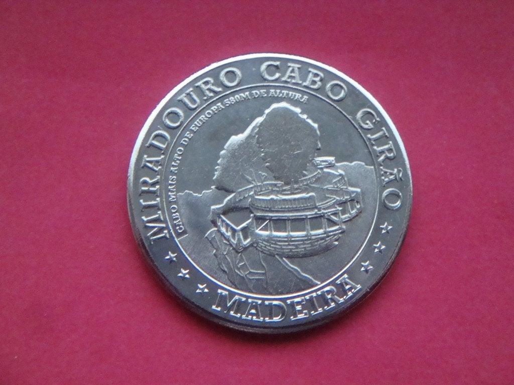Penning UNC Miraduro Cabo Girao Madeira Portugal., Postzegels en Munten, Penningen en Medailles, Verzenden, Overige materialen