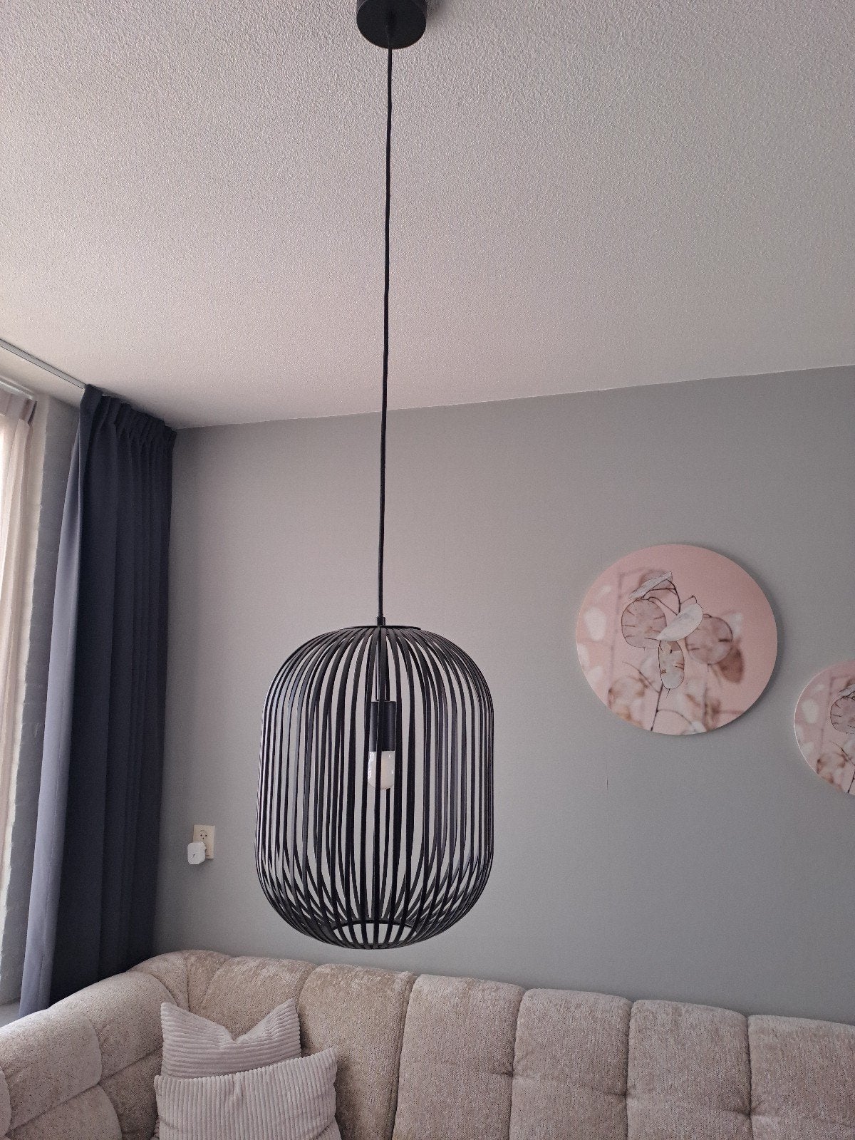 Moderne Zwarte Hanglamp - Stijlvol Design, Ophalen, Modern, Industrieel, Zo goed als nieuw, Metaal