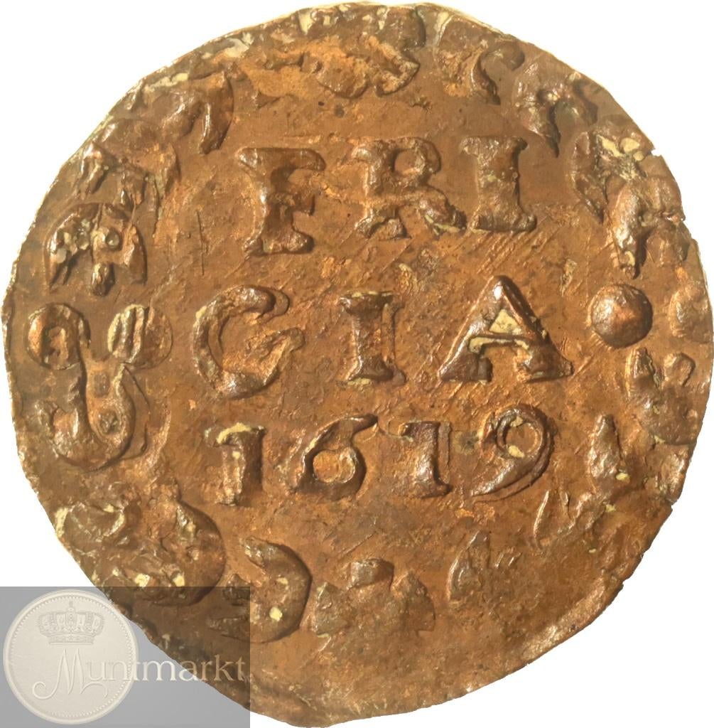 Reckheim - Duit 1619, Postzegels en Munten, Munten | Nederland, Ophalen of Verzenden, Vóór koninkrijk, Overige waardes, Losse munt