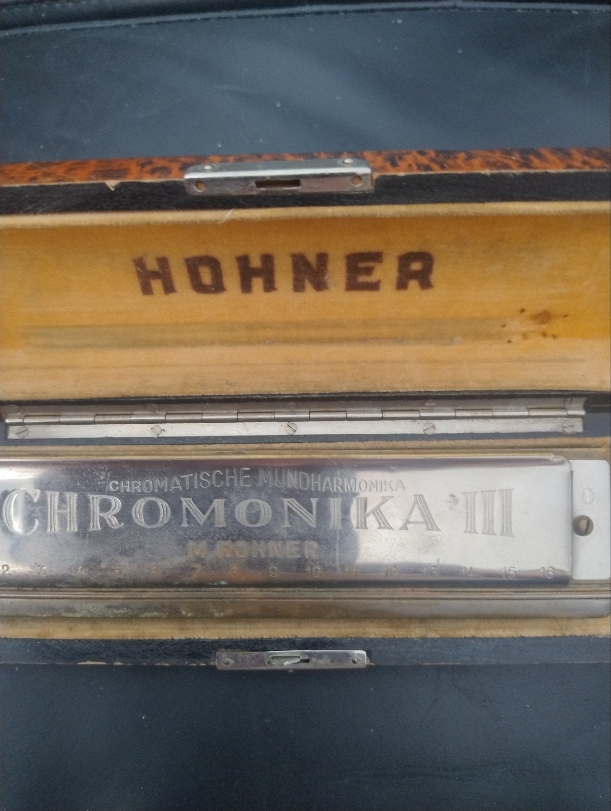 🔴 Hohner Chromonika III mundharmonika in doosje, Ophalen of Verzenden, Gebruikt, C-mondharmonica