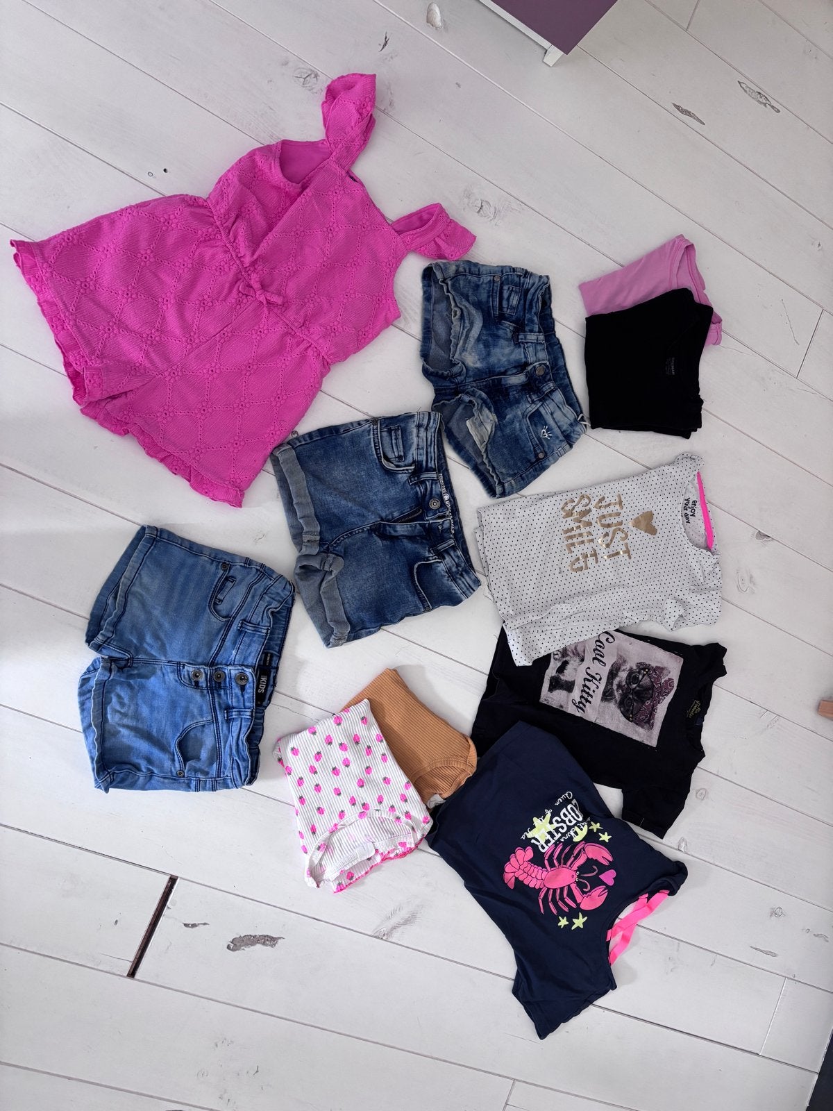 Zomerkleding pakket maat 122/128 met broekjes maat 134, Ophalen of Verzenden, Gebruikt, Meisje, Setje