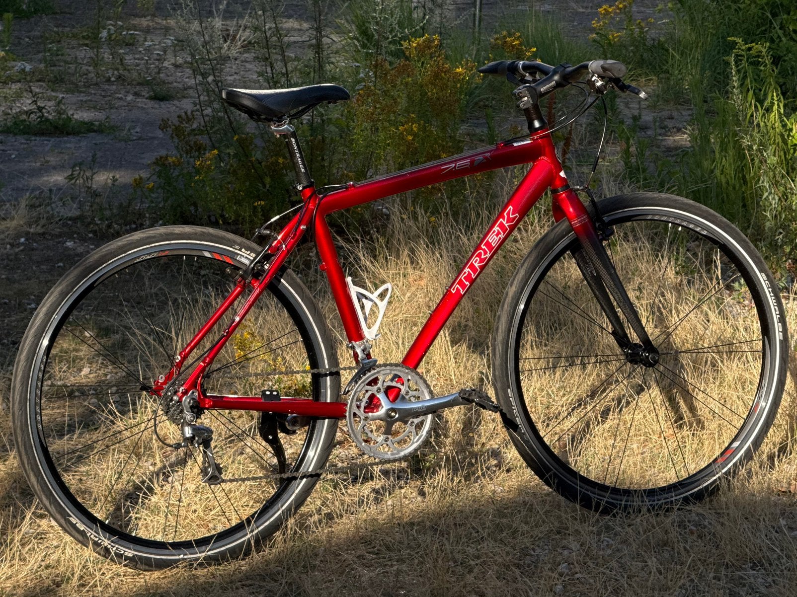Trek 7.5 FX Hybride Fiets – Framemaat 51 cm, Fietsen en Brommers, 28 inch, Velgrem, 49 tot 53 cm, Zo goed als nieuw