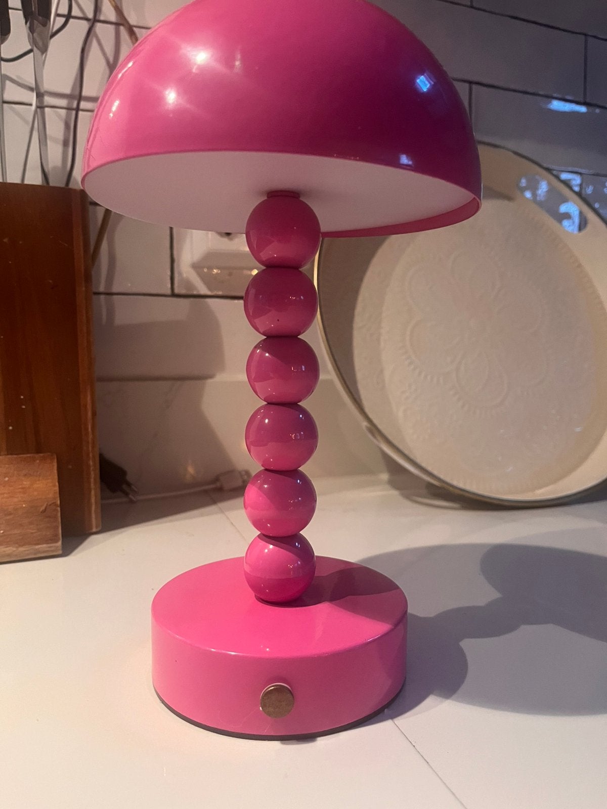 Roze paddestoel nachtlampje!, Roze, Ophalen of Verzenden, Zo goed als nieuw