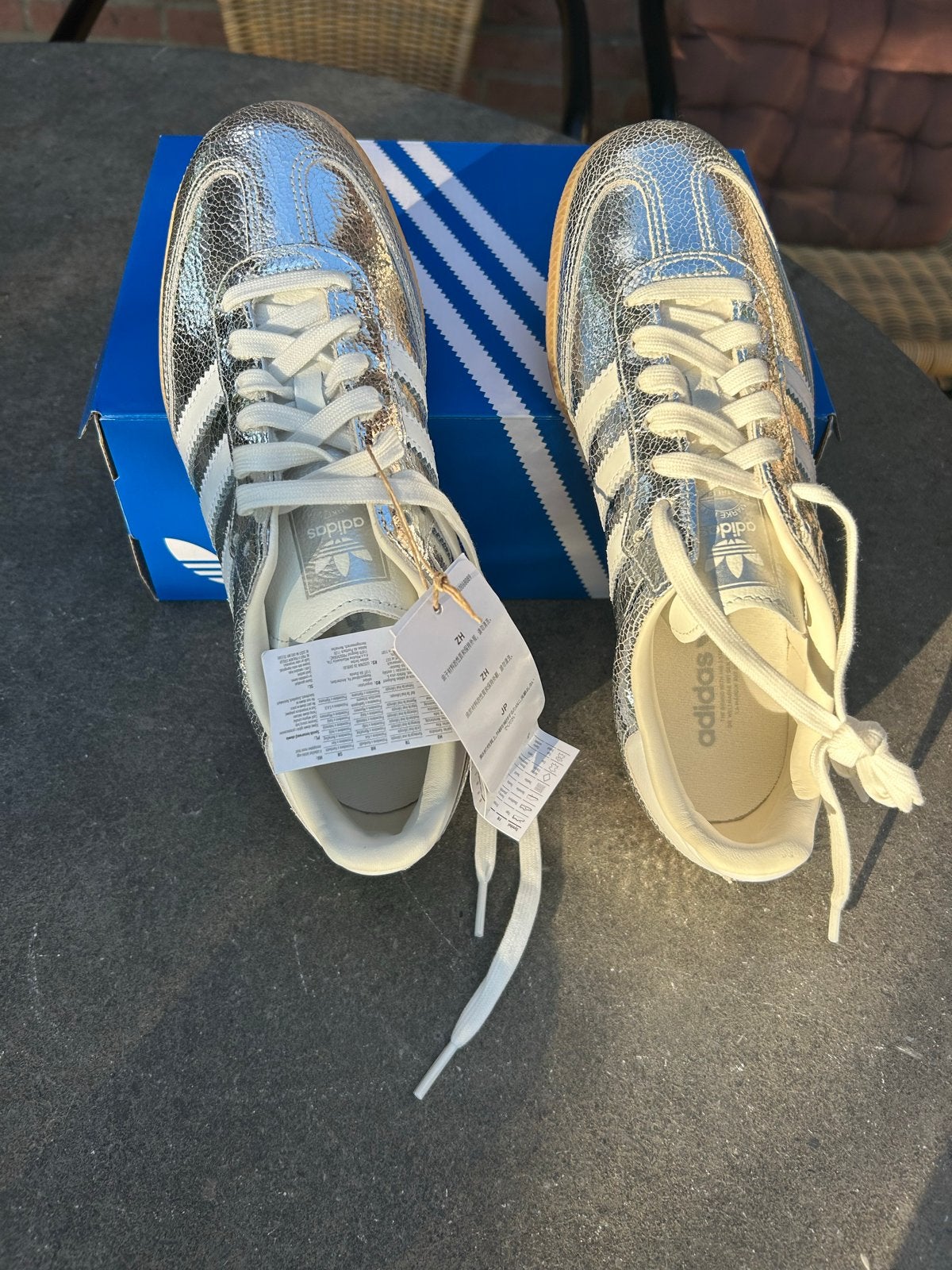 Adidas Samba OG W Zilveren Sneakers Maat 38 2/3, Adidas, Wit, Nieuw, Ophalen of Verzenden