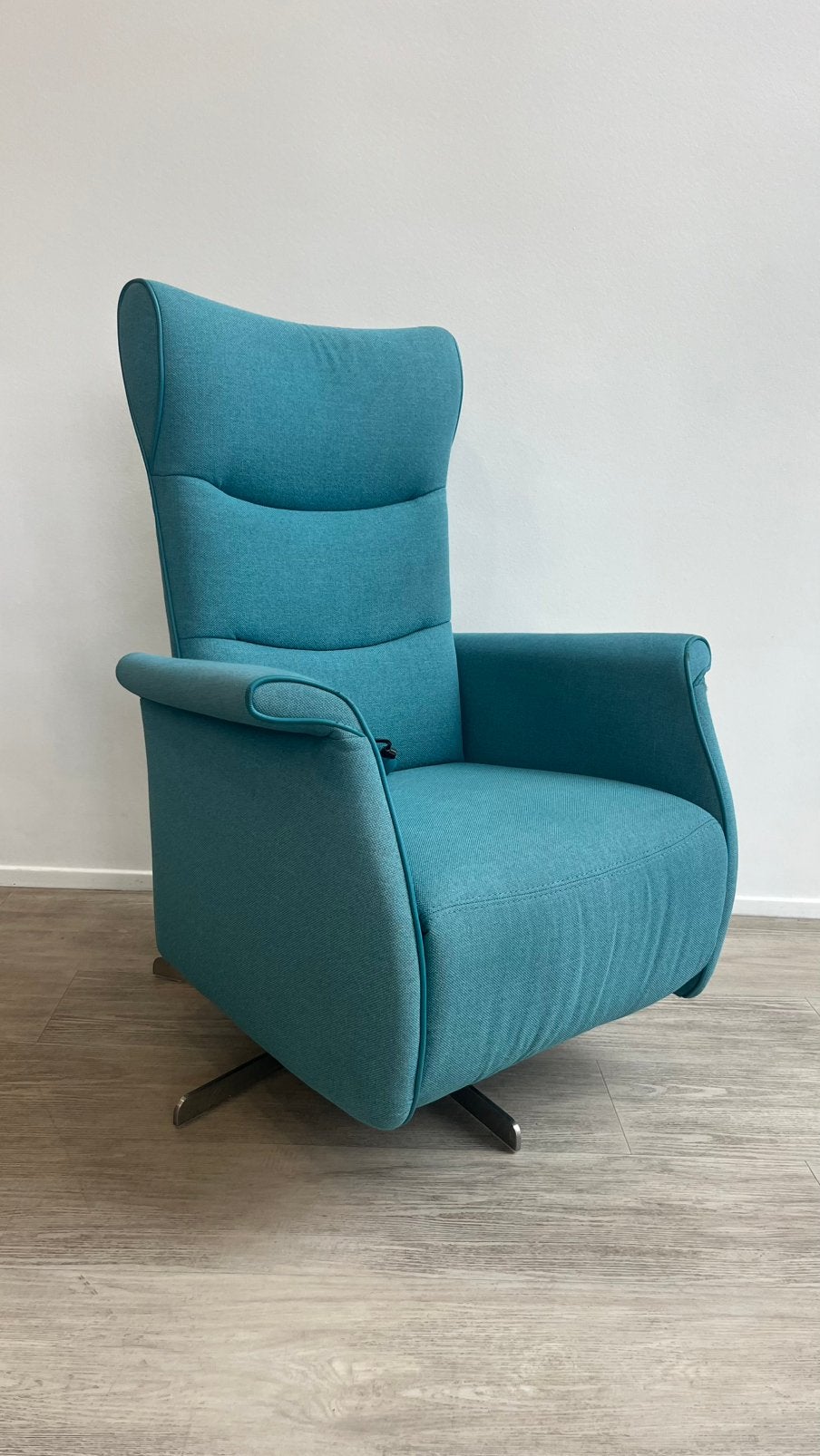 Prominent Relaxfauteuil Sta Op Accu Stof Blauwe Groen S M, Huis en Inrichting, Ophalen, Minder dan 75 cm, Zo goed als nieuw, Stof