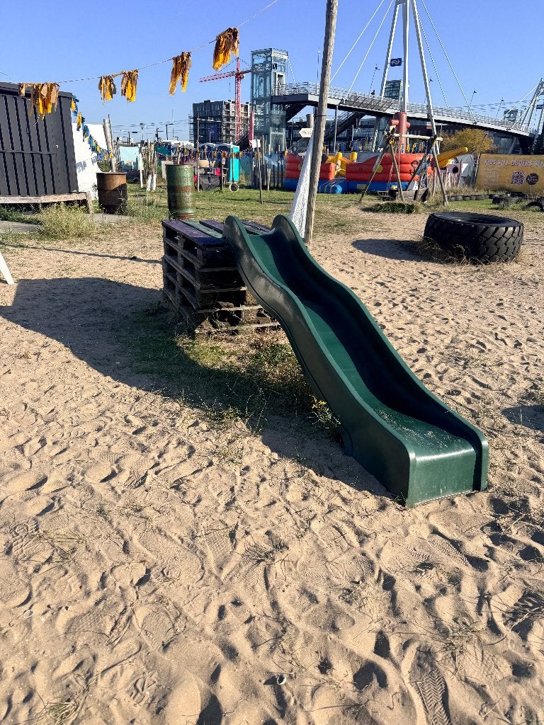 Groene losse glijbaan voor speeltuin of tuin, Ophalen, Gebruikt, Glijbaan, Aanbouwonderdeel