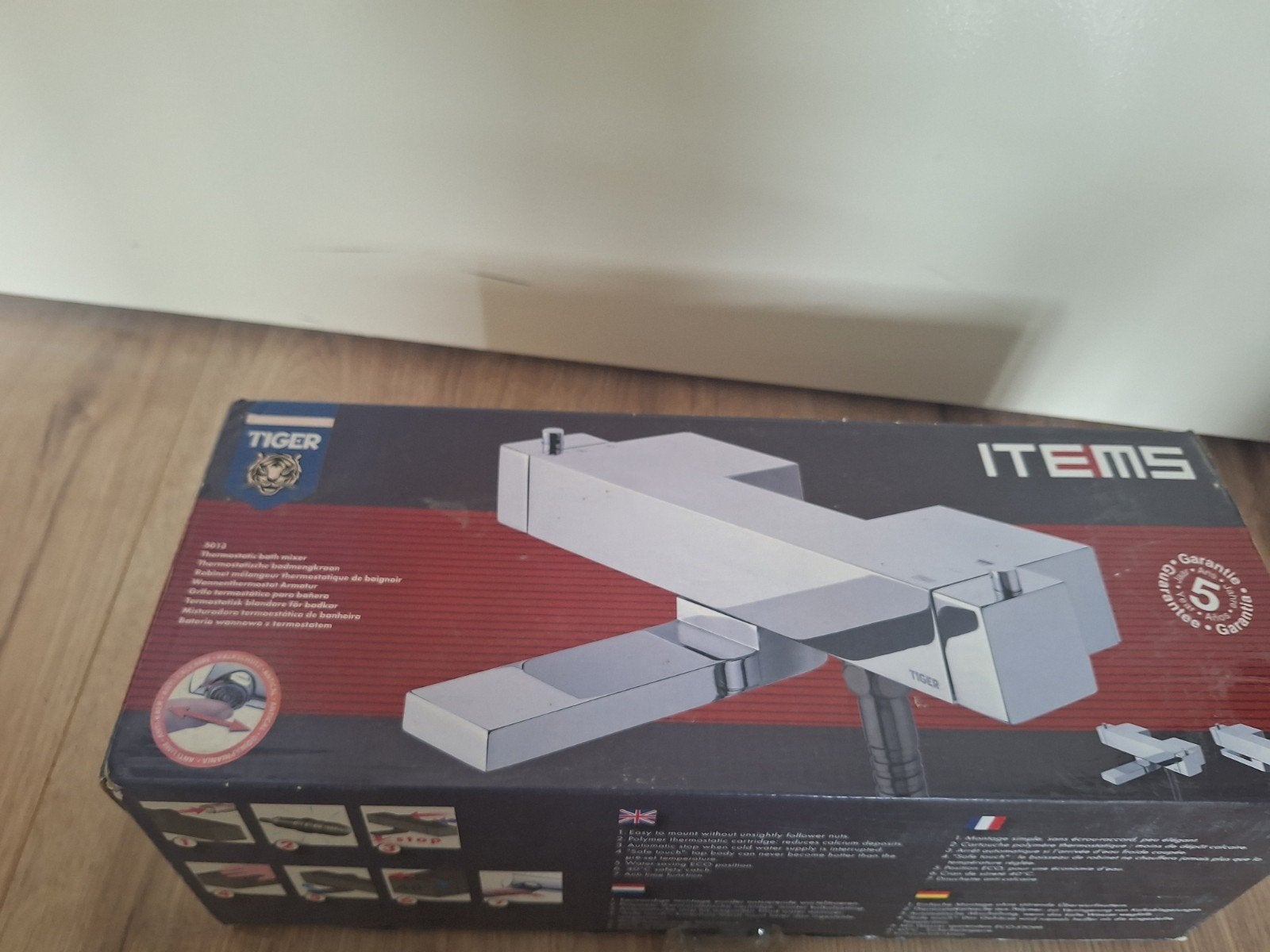 Nieuwe Tiger Items Thermostatische Badmengkraan RVS, Doe-het-zelf en Verbouw, Sanitair, Ophalen, Nieuw, Rvs, Kraan