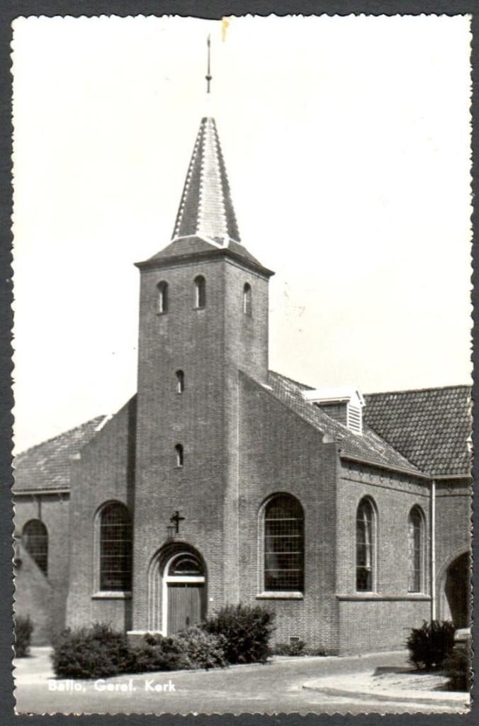 Oude Ansicht - Baflo Geref. Kerk - Gr., Verzamelen, Ophalen of Verzenden, 1940 tot 1960, Ongelopen, Groningen