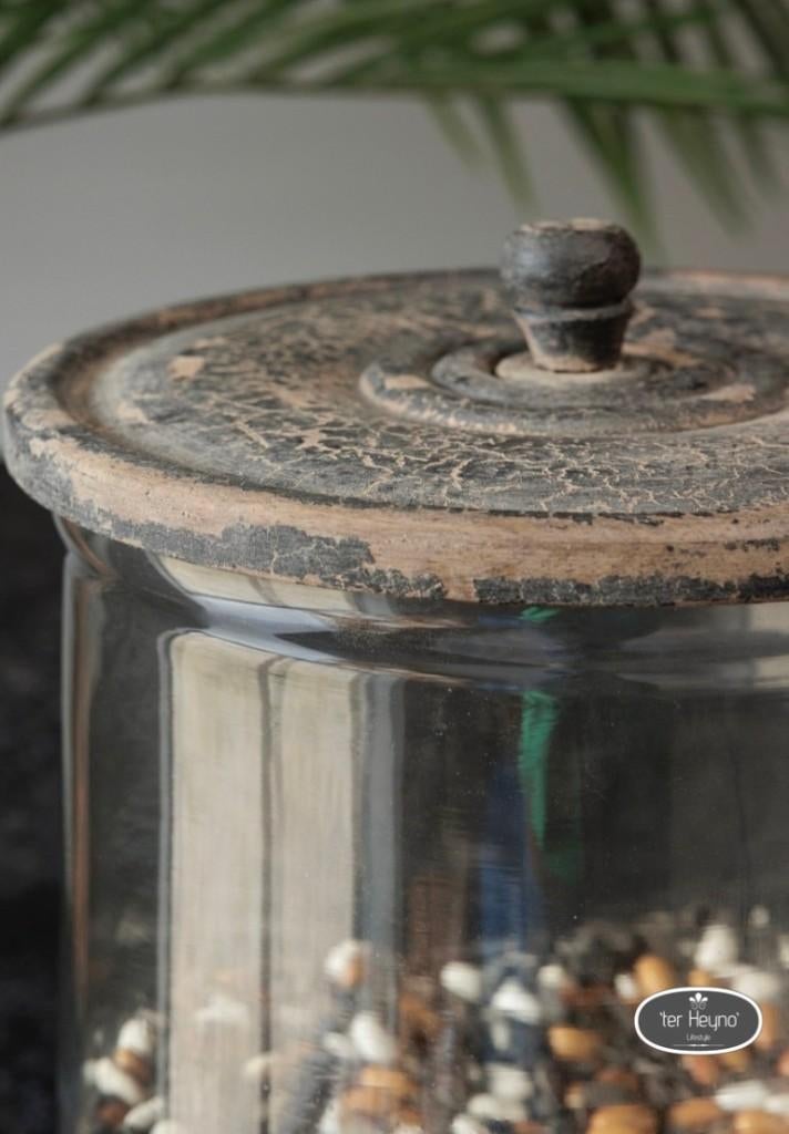 Glazen voorraadpot L pot deksel glas stoer sober landelijk, Verzenden, Nieuw, Glas