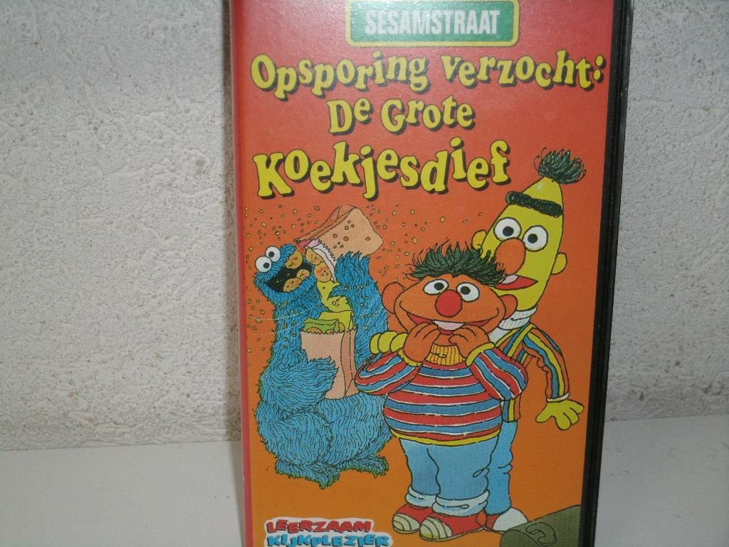 vhs 71a sesamstraat de grote koekjesdief, Cd's en Dvd's, VHS | Kinderen en Jeugd, Alle leeftijden, Ophalen of Verzenden, Gebruikt