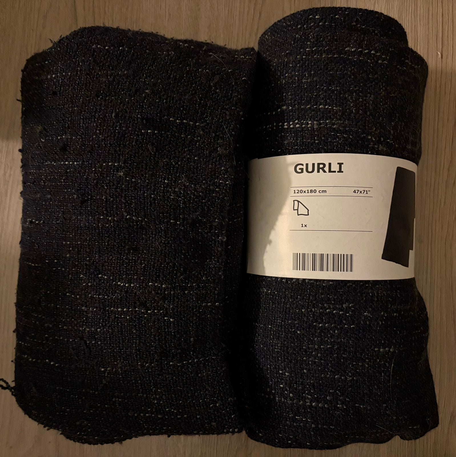 Plaids 2 st donkerblauw gurli 120*80 - nieuw, Huis en Inrichting, Woonaccessoires | Plaids en Woondekens, Ophalen of Verzenden