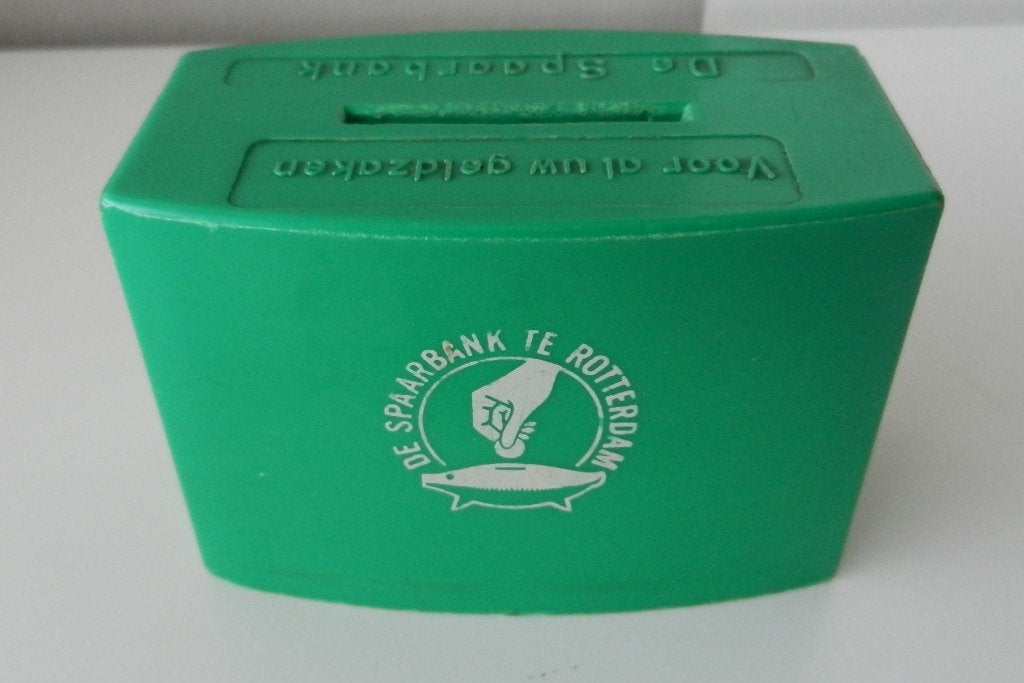 Groene Spaarpot - De spaarpot te Rotterdam, Ophalen of Verzenden, Zo goed als nieuw, Overige materialen, Overige thema's