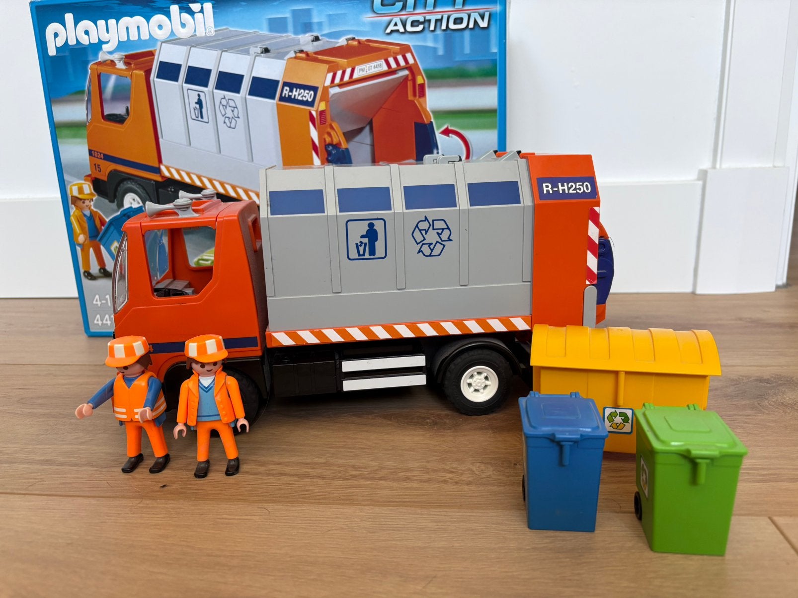 4418 playmobil vuilniswagen met doos, Ophalen of Verzenden, Zo goed als nieuw