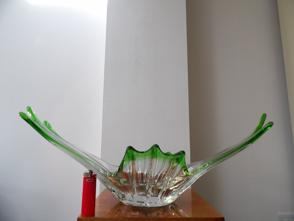 Grote Sixties Design Schaal Val St Lambert Rene Delvenne, Antiek en Kunst, Antiek | Glas en Kristal, Ophalen of Verzenden