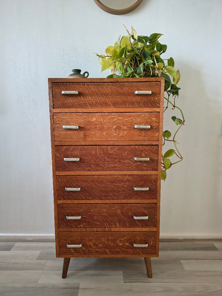 Mid-Century Ladekast – Massief Hout – Jaren 60 Deens Design, Huis en Inrichting, Kasten | Ladekasten, 5 laden of meer, 100 tot 150 cm